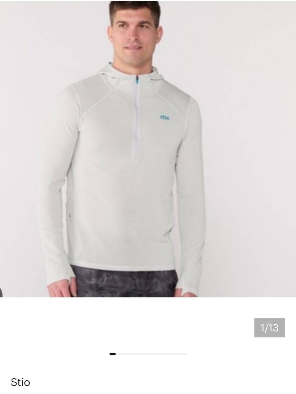 Stio Trax Half Zip Hoodie In Quiet Gray Athletic Gorpcore Polartec Hooded Shirt
